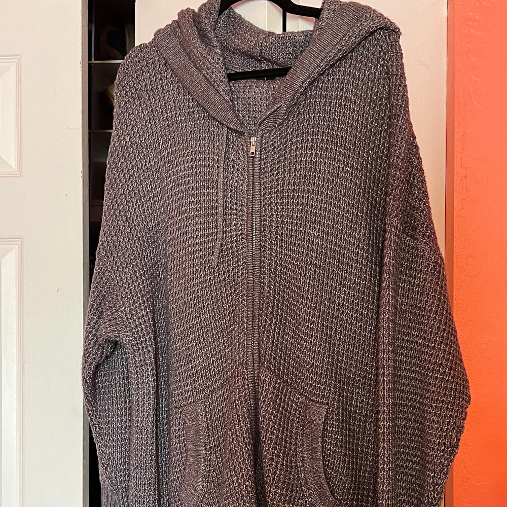 Torrid Zip Up Knit Hooded Sweater NWT Sz 4